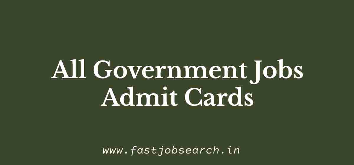 fast job admit card, admit card, 